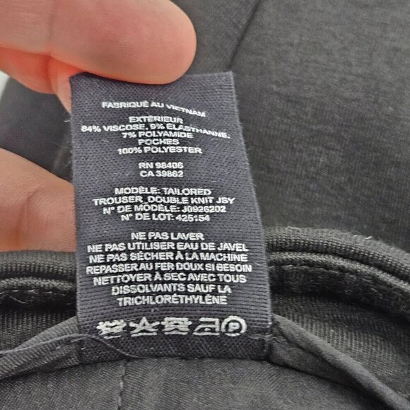 Theory Treeca Tailored Trouser Pants Double Knit Jersey Black Women’s Size 6 - Picture 10 of 13